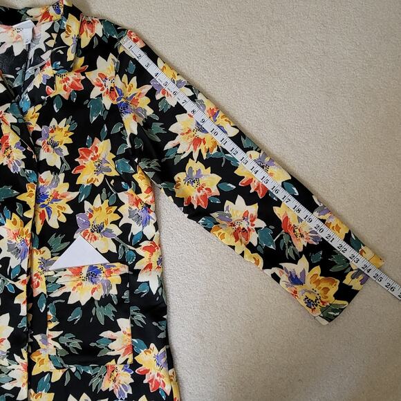 EUC Ava & Viv Size X (14) Open Belted Tie Wrap Jacket Pockets Collar Floral - Picture 13 of 16